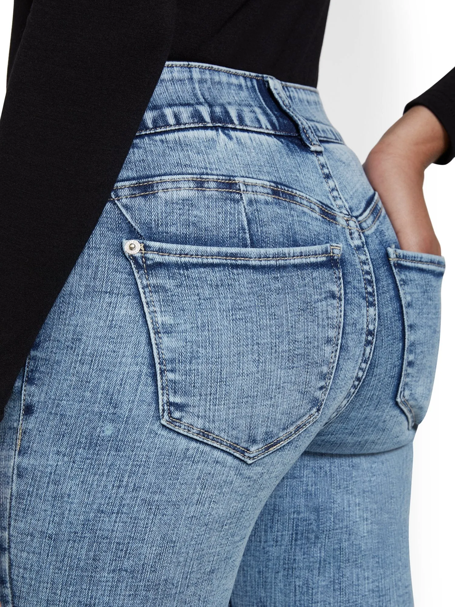 Tall Mya Curvy High-Waisted Sculpting No Gap Super-Skinny Ankle Jeans - Ripped-Hem