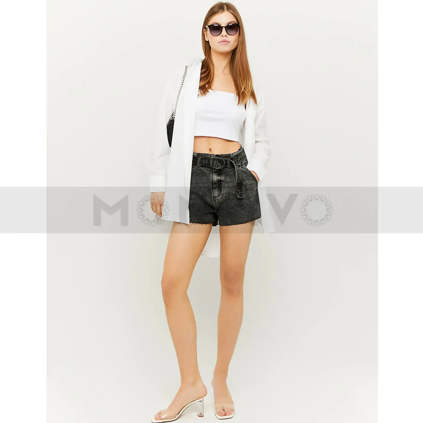 TW High Waist Paper Bag Short