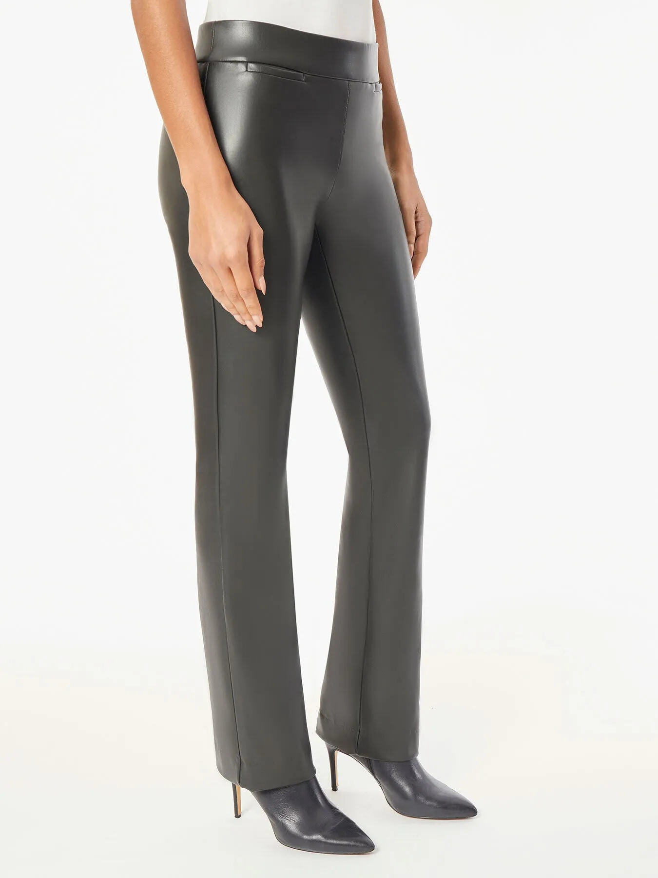 Vegan Leather Pull-On Pants