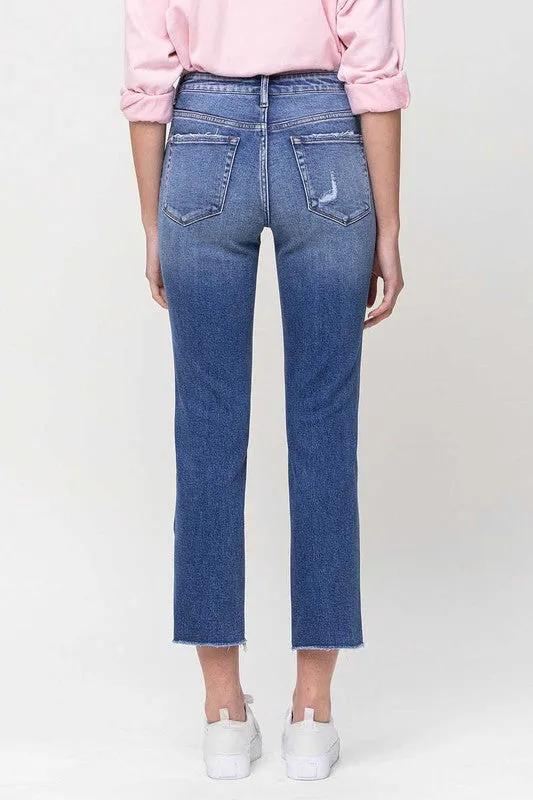 Vervet Mid-Rise Straight Cropped Jeans