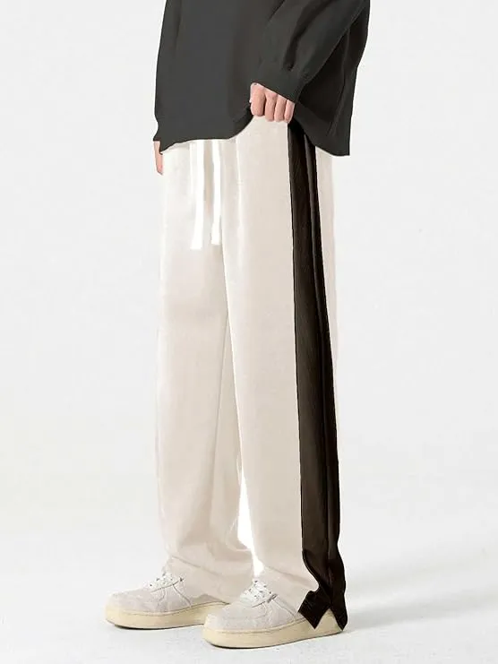 White Side Striped Relaxed Fit Track Pants for Men | DWNTWN