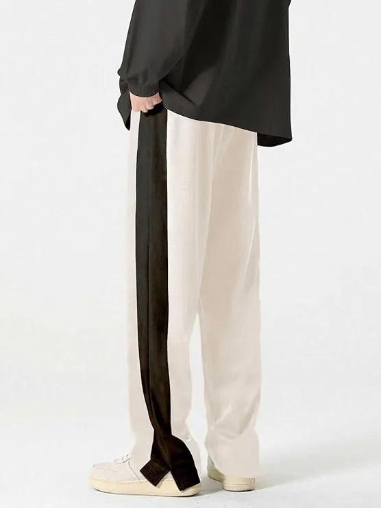 White Side Striped Relaxed Fit Track Pants for Men | DWNTWN